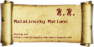 Malatinszky Mariann névjegykártya